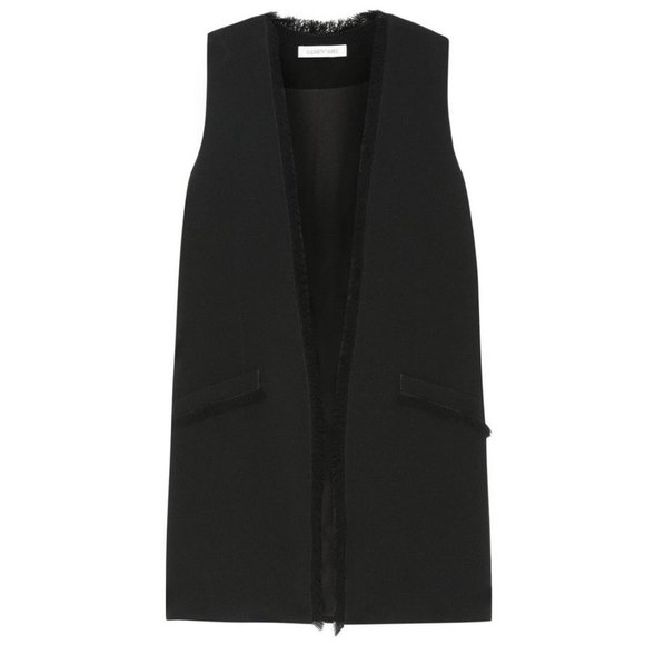 Elizabeth and James Hannover Frayed Edge Long Vest /Small / Black Career - Picture 4 of 12